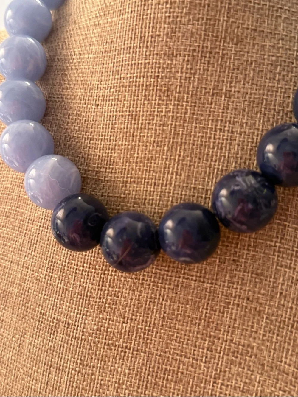 Dual-Tone Blue Graduated Bead Necklace